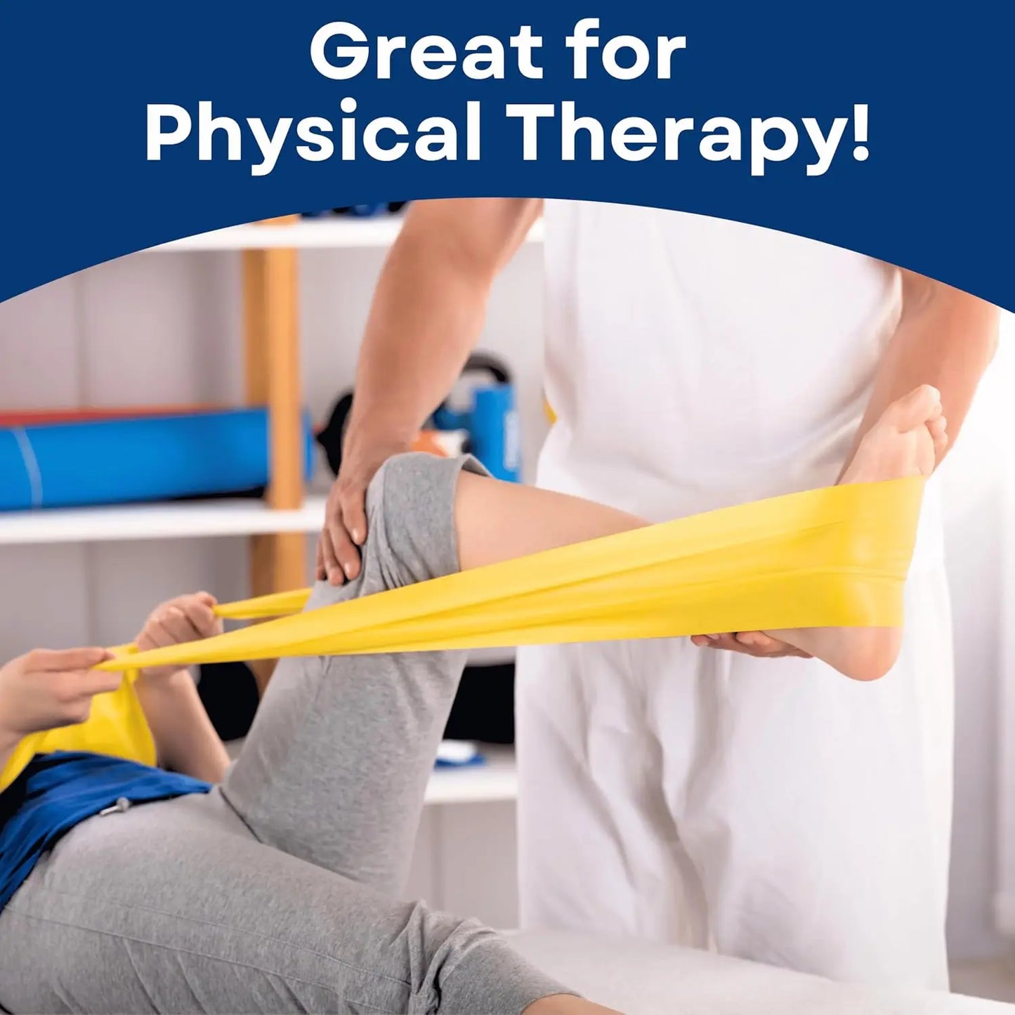 3-Level Resistance Bands Set with Guide & Bag - Latex-Free for Workout, Therapy, Yoga