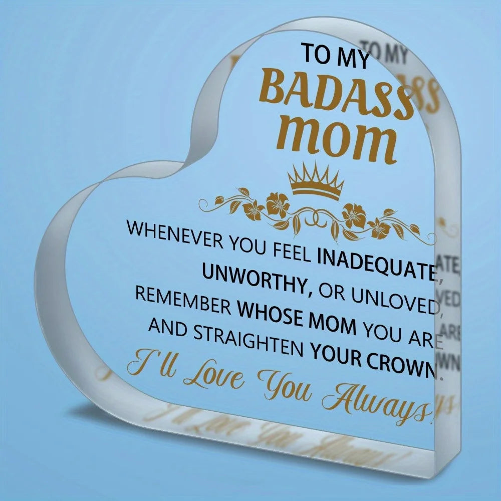 My Badass Mom - For Mom Acrylic Puzzle Giauque Desk Decorations For Best Friend Sister