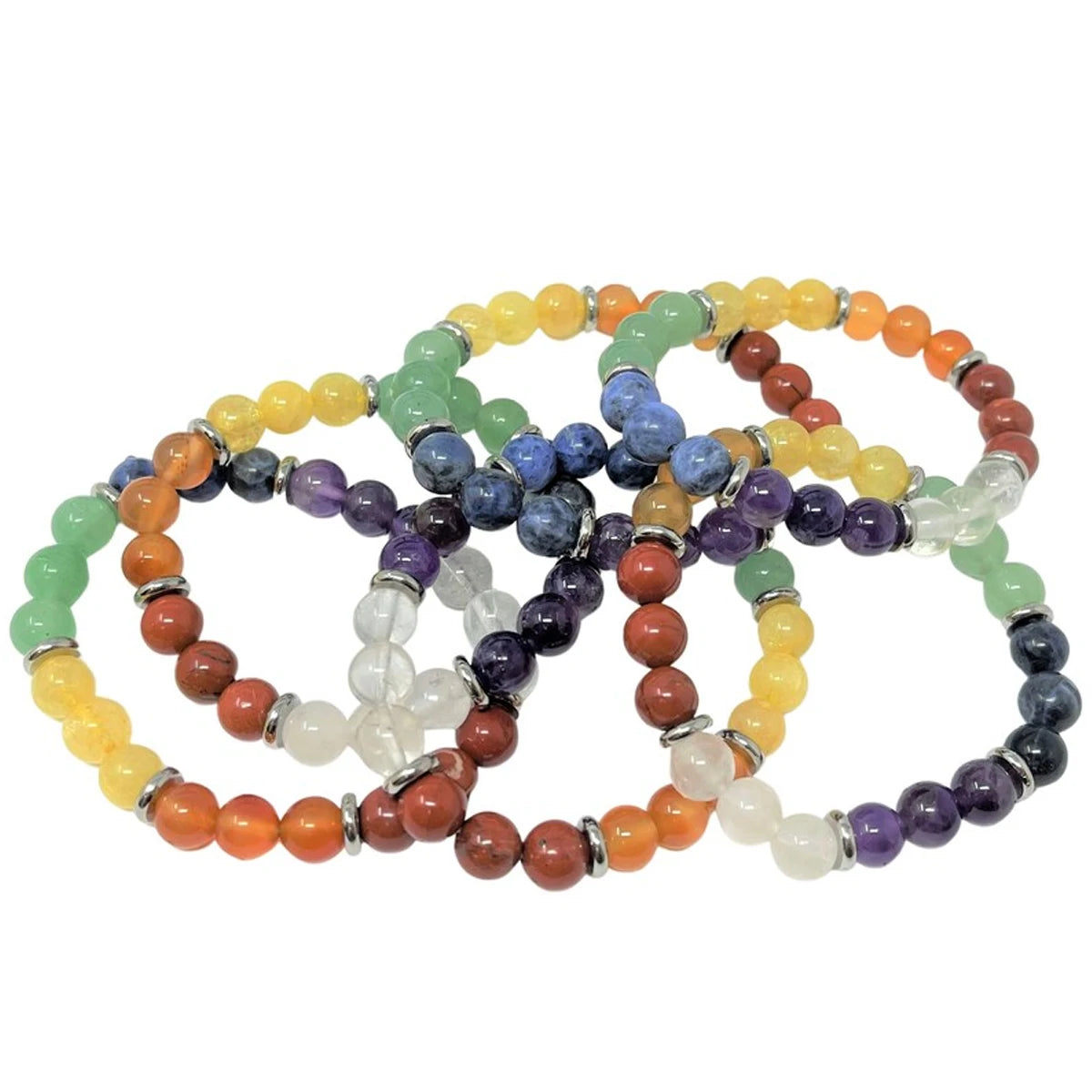 7 Chakra Bracelet: 8mm round stone chakra crystal, perfect for meditation, healing, reiki
