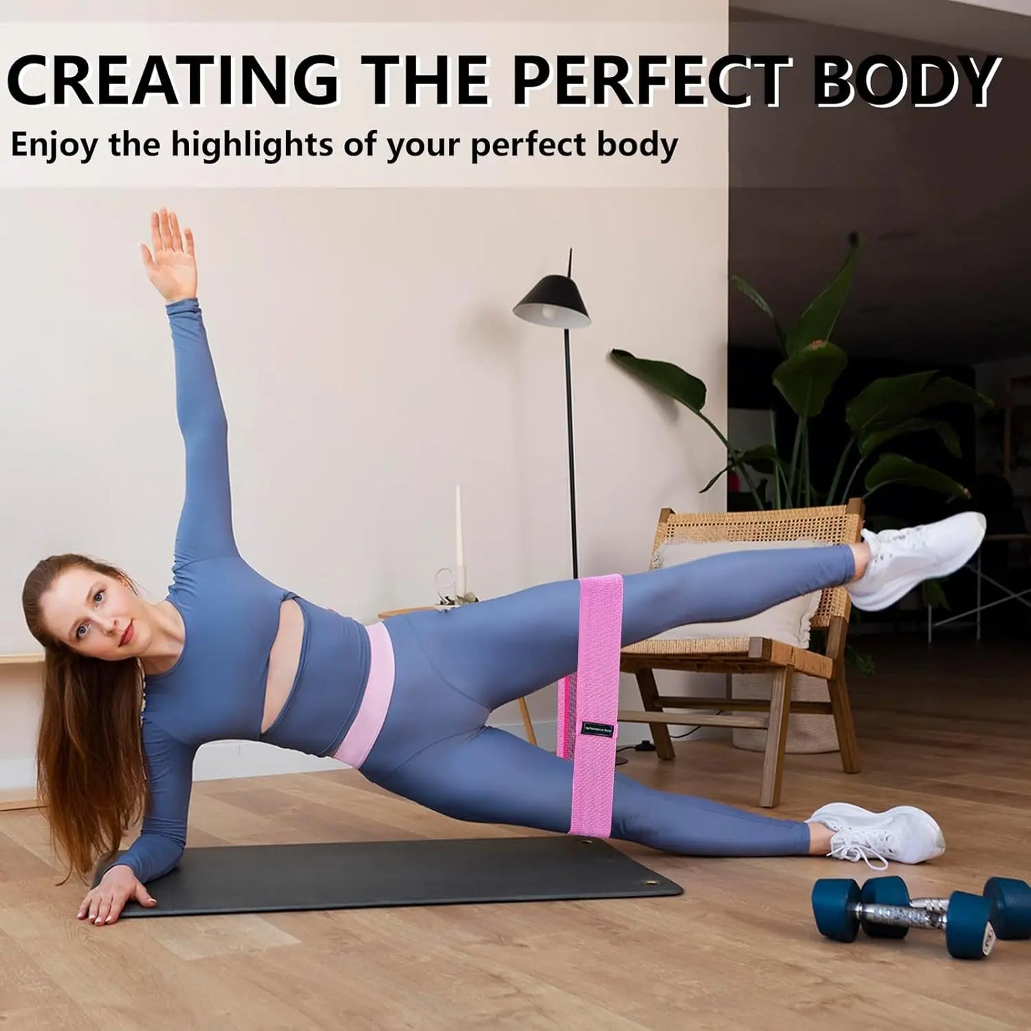 3-Level Fabric Resistance Bands Set for Workout, Yoga, Strength Training - Light to Heavy Tension