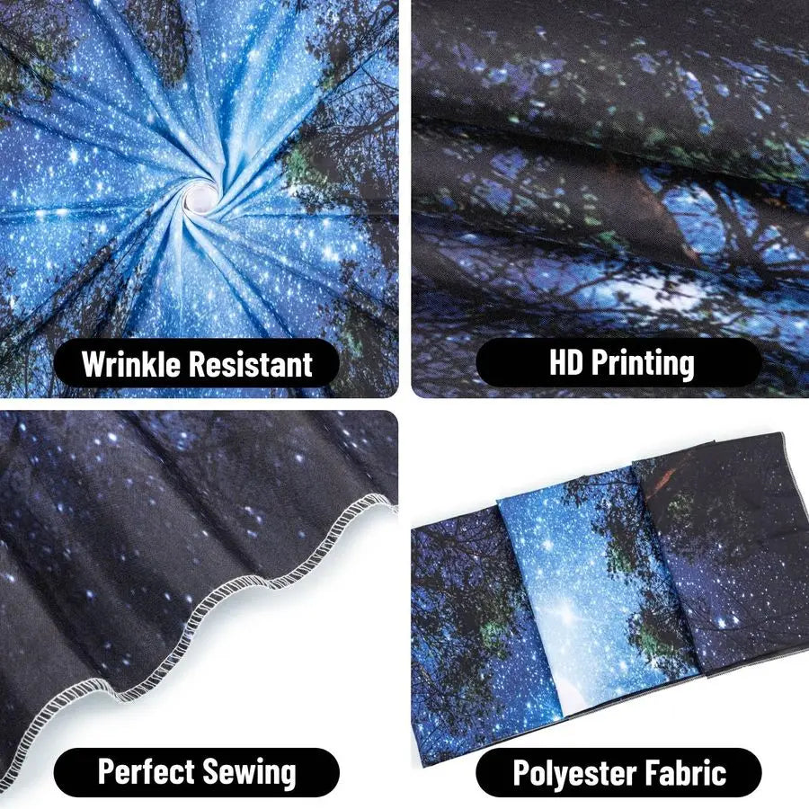 Large Galaxy Forest Tapestry for Bedroom Ceiling, Big Space Night Starry Sky Blue Tapestry Aesthetic.