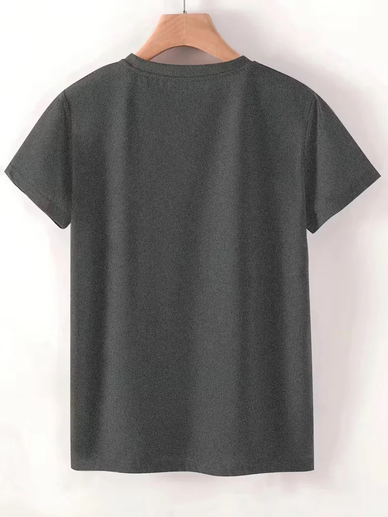 Plus size women's short sleeve T-shirt Mountain Adventure Design Print T-shirt Everyday comfortable and versatile style summer