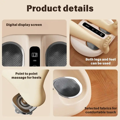 Mini finger press foot massager with hot compress, deep kneading, pressure massage, and vibration functions, suitable as a Chris
