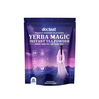 Instant Yerba Mate Powder Brain Digestive Gut Health Support Energy Focus Dietary Supplement