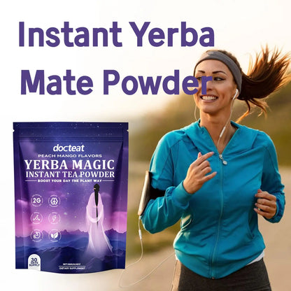 Instant Yerba Mate Powder Brain Digestive Gut Health Support Energy Focus Dietary Supplement