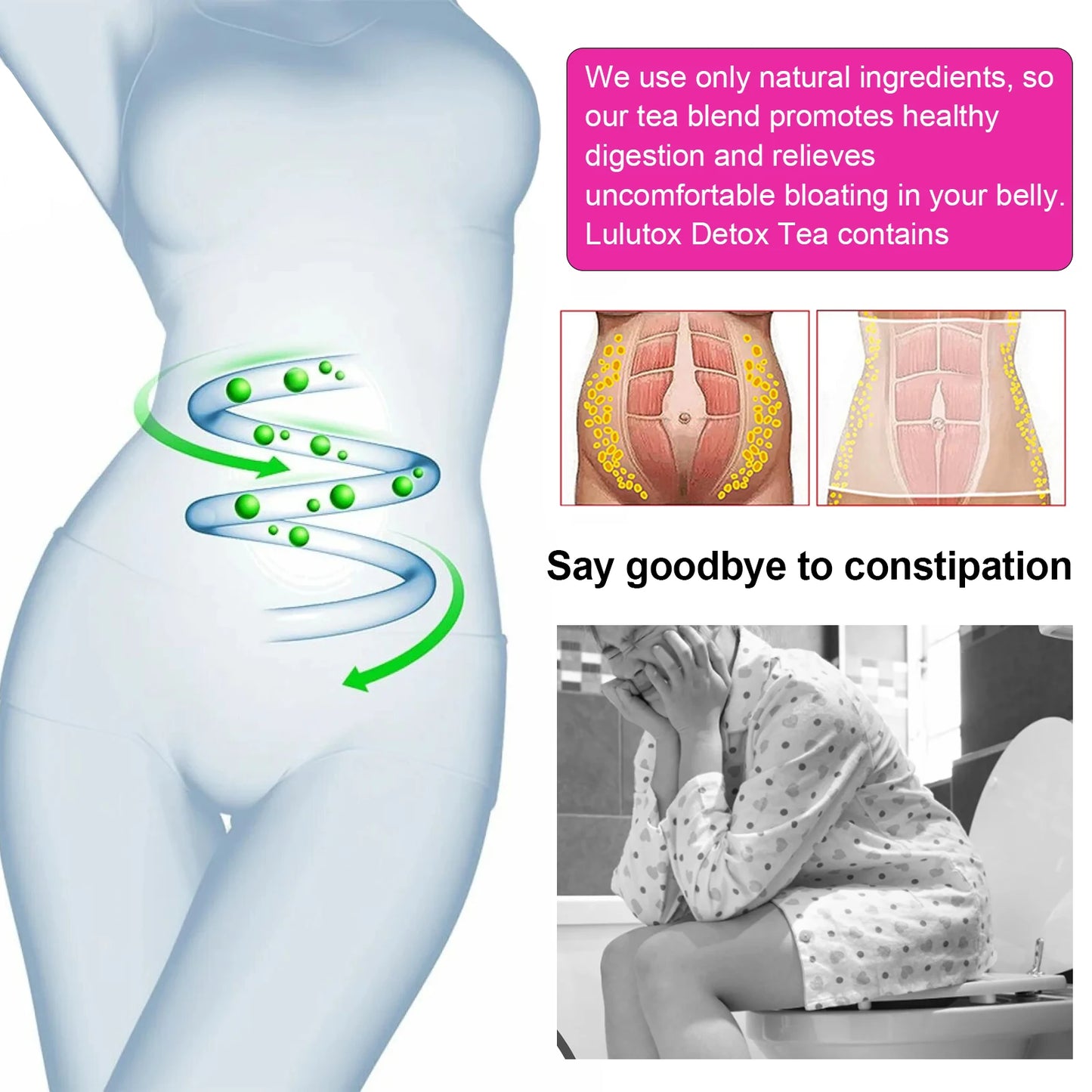 Googeer 28pcs Herbal Detox Tea Slimming Body Enhance Immunity Fat Burning Shaping Curves Weight Loss Tea for Tighten Abdomen