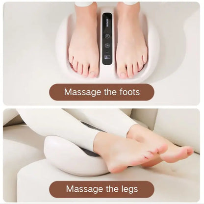 Mini finger press foot massager with hot compress, deep kneading, pressure massage, and vibration functions, suitable as a Chris