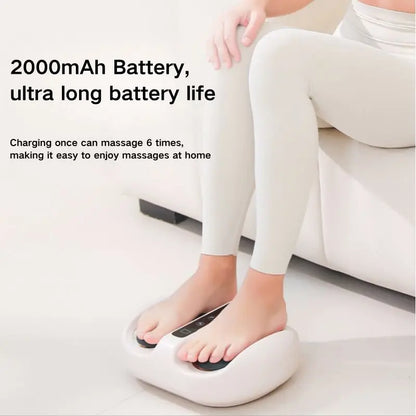 Mini finger press foot massager with hot compress, deep kneading, pressure massage, and vibration functions, suitable as a Chris
