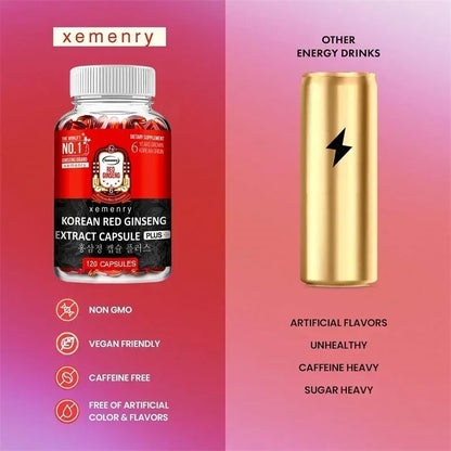 Korean Red Ginseng Supplement - Supports Overall Health, Boosts Energy Production, Relieves Stress, and Strengthens ImmunitySupp