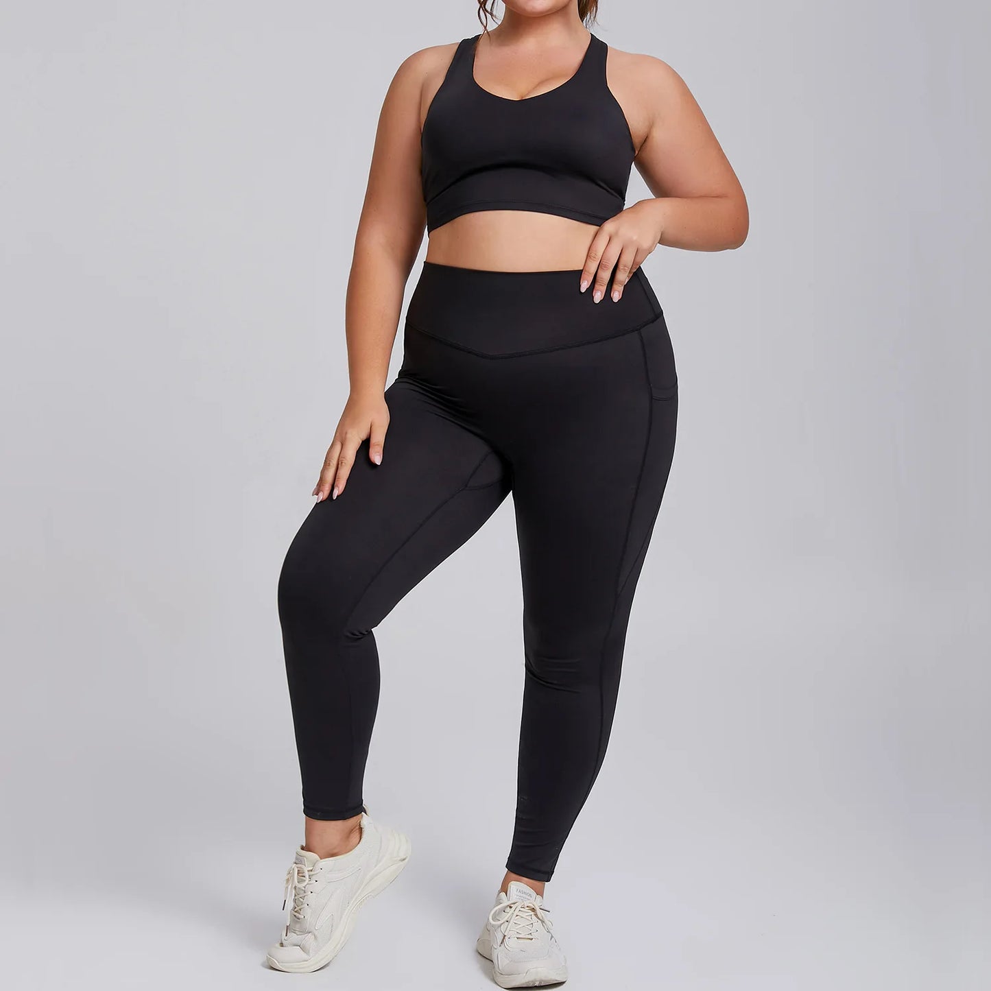 Yoga Set Women Plus Size Workout Oufit Women Sports Bra Gym Leggings Super Stretch Fitness Suit 3XL Women Activewear