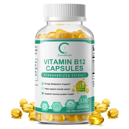 GPGP GreenPeople Organic 1000MG Vitamin B12 Capsule Immune Health Support Metabolism & Mental Clarity,Nervous System Health