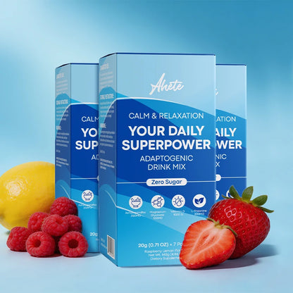 AHETE Adaptogenic Calm Drink Mix, Relaxation, Sleep Support & Mood Balance with Ashwagandha, Magnesium, L-Theanine & Vitamin D