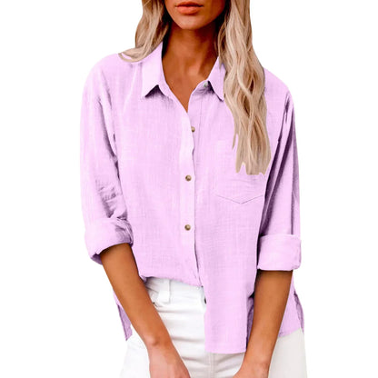 Cotton Linen Long Sleeve  T-Shirt Woman Clothes,Tshirt Elegant Casual Tops Tees Streetwear
