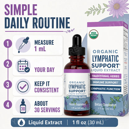 Lymphatic Support Drops Organic Lymphatic Cleanse Immune Support Supplement| Lymphatic Support with Echinacea 30 Servings