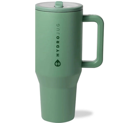 40oz Sage Insulated Stainless Steel Water Bottle | HYD Traveler Flip Straw Tumbler with Handle