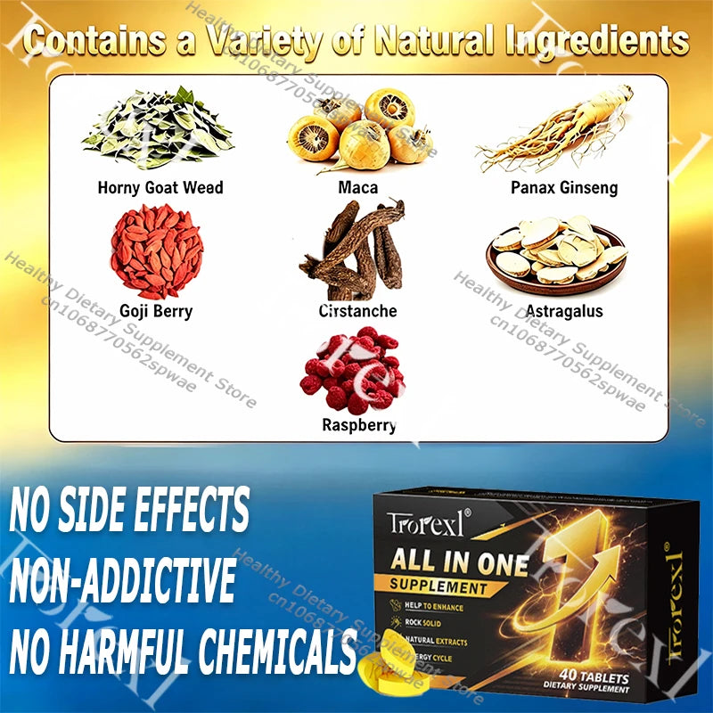 Natural Supplements for Men with Compound Herbal Ingredients for Male Enhancing-Reach Your Prime Condition