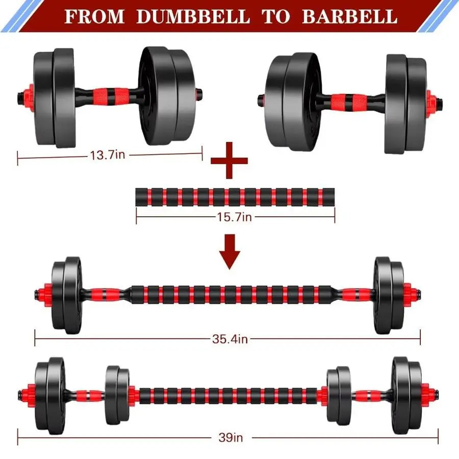 WeightsDumbbells Set of 2 Convertible To Barbell A Pair of Lightweight for Home Gym,Women and Men Equipment