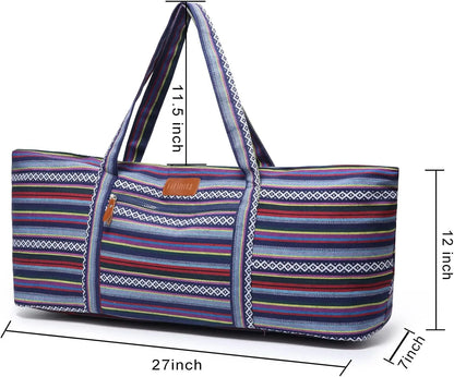 Large Yoga Mat Bag for Travel, Gym, Pilates and Beach with Strap for Thick Mats