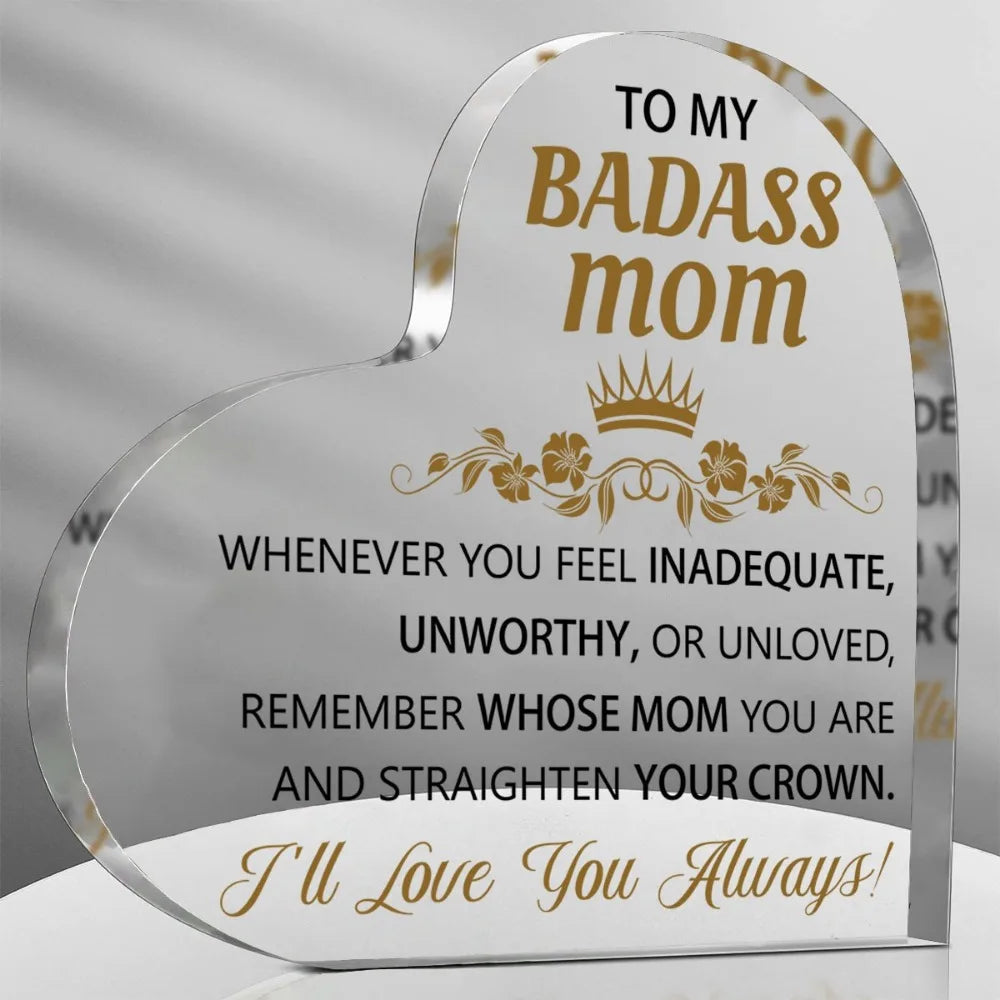 My Badass Mom - For Mom Acrylic Puzzle Giauque Desk Decorations For Best Friend Sister