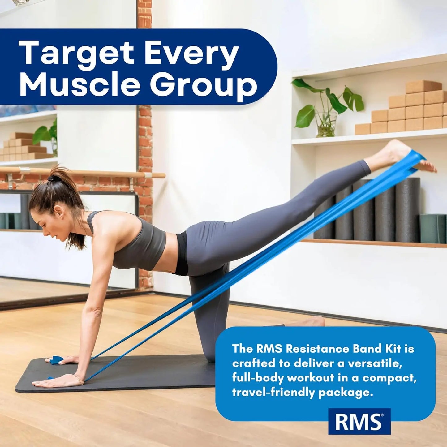 3-Level Resistance Bands Set with Guide & Bag - Latex-Free for Workout, Therapy, Yoga