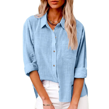 Cotton Linen Long Sleeve  T-Shirt Woman Clothes,Tshirt Elegant Casual Tops Tees Streetwear