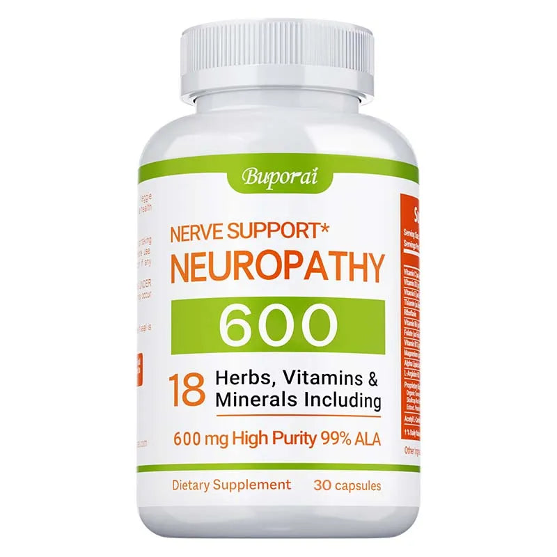 Neuropathy Support Supplement 600mg - Supports The Nervous System, Relieves Stress, Promotes Brain Function, and Boosts Energy