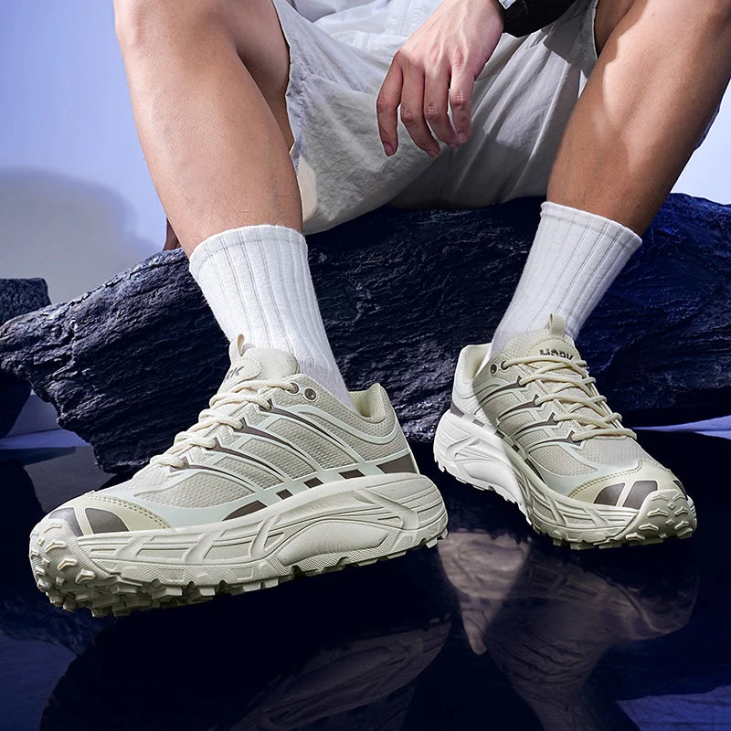 Men'S Fashionable Sports Shoes With Thick Soles Shock-Absorbing Anti Slip Breathable And Casual Shoes Suitable For Daily Wear