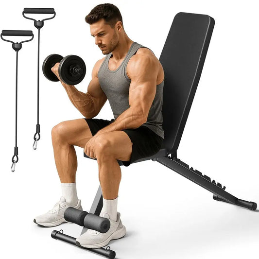 Weight Bench for Home Gym, 7 Backrests Foldable Workout Bench for Dumbbell Exercise Full Body Exercise, Compact for Small Spaces