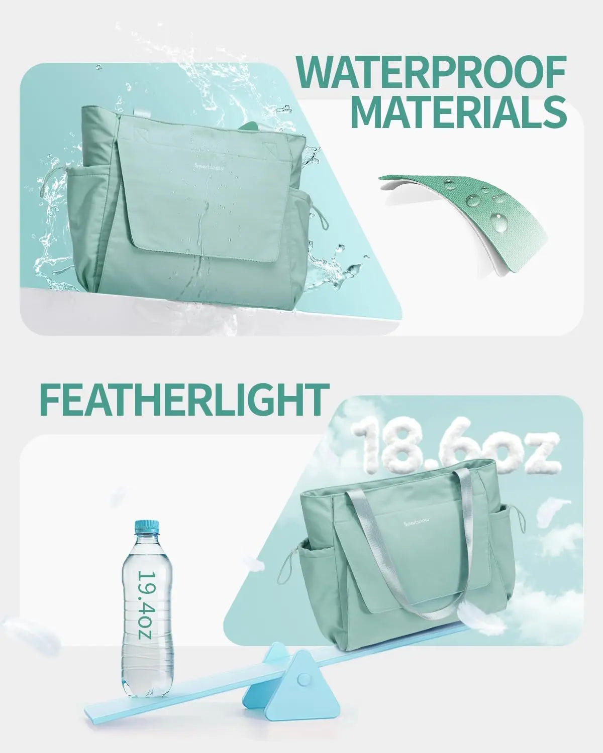 Waterproof Yoga Mat Bag with Quick Access Wet Pocket, Lightweight Tote for Men and Women