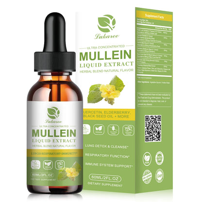 Mullein Drops Suitable For Lung, detoxification And Cleansing, Vegetarian Mullein Leaf Extract For Respiration, Immunity
