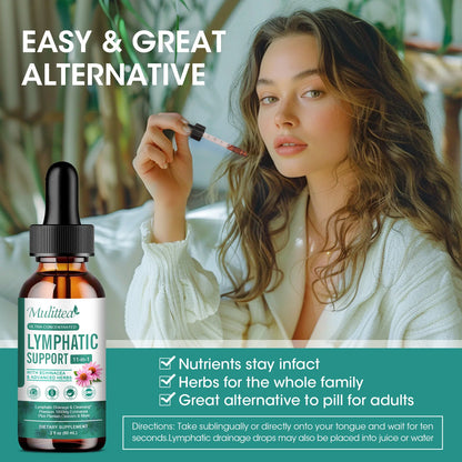 Mulittea lymph drops support the lymphatic system with echinacea detoxification and cleansing Immune support