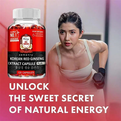 Korean Red Ginseng Supplement - Supports Overall Health, Boosts Energy Production, Relieves Stress, and Strengthens ImmunitySupp