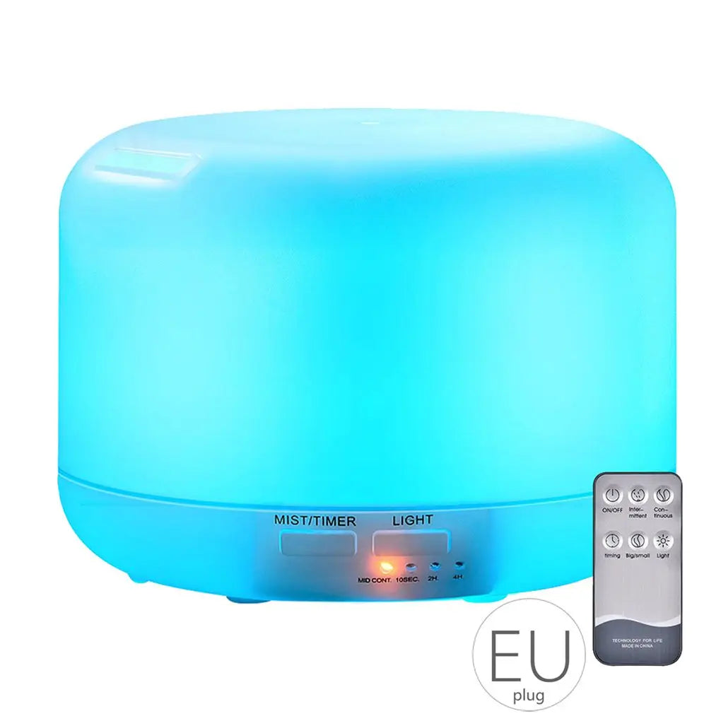 EU Plug Essential Oil Burner Remoto Control Cool Mist Humidifier Night Light Aromatherapy Diffuser Purifier
