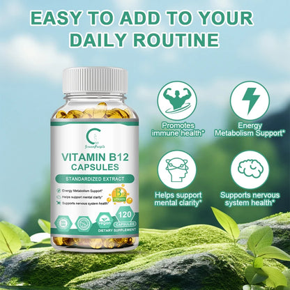 GPGP GreenPeople Organic 1000MG Vitamin B12 Capsule Immune Health Support Metabolism & Mental Clarity,Nervous System Health