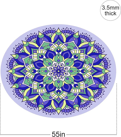Extra Large Round Yoga Mat 3.5mm Thick Natural Rubber Non-Slip for Meditation Pilates Comfort Support