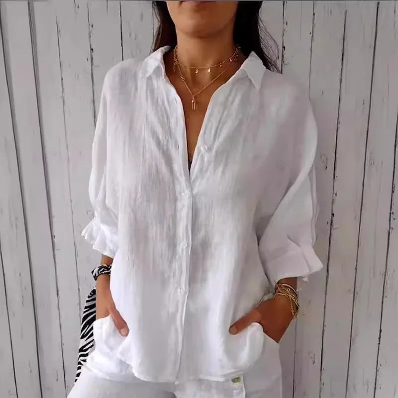 Summer Cotton Linen T Shirt Women Clothes Blusas Woman T-Shirts Loose Streetwear.