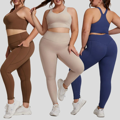 Yoga Set Women Plus Size Workout Oufit Women Sports Bra Gym Leggings Super Stretch Fitness Suit 3XL Women Activewear