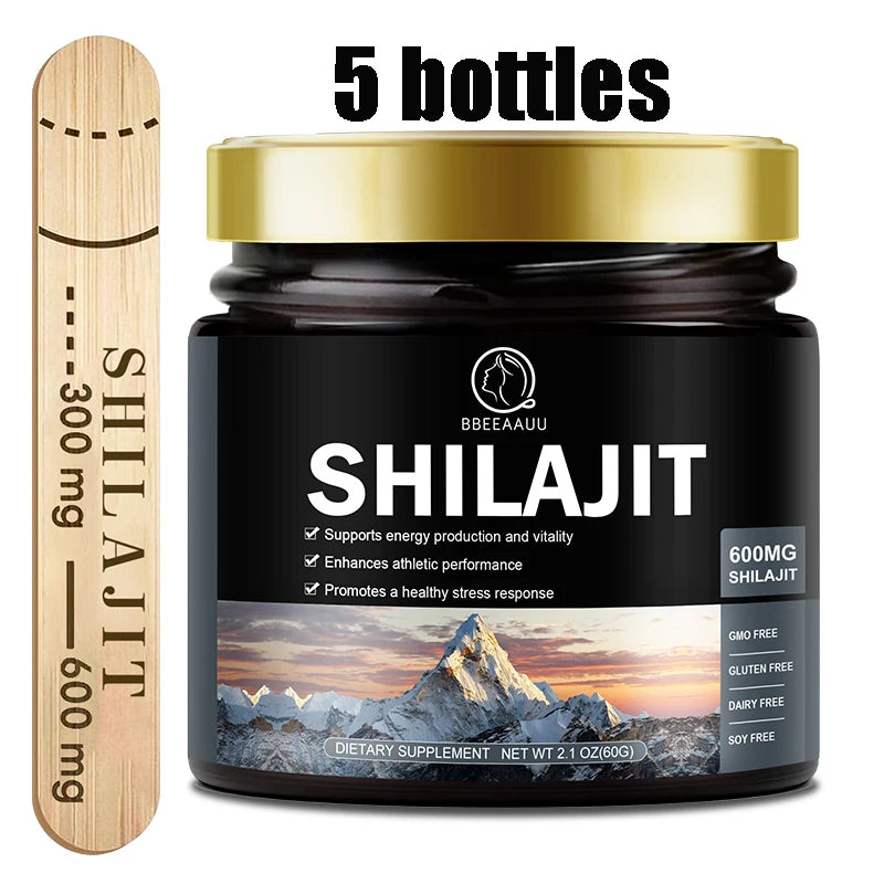 BBEEAAUU 60g 100% Himalaya Pure Shilajit Resin Original Mineral Health Supplement Non-GMO Brain Memory Cognitive Energy Health
