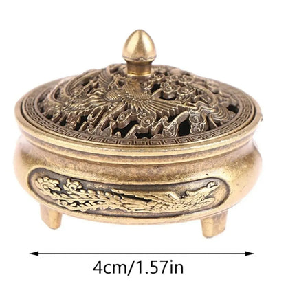 1 copper incense burner, antique alloy, Buddhist incense burner, family tea room incense burner, home decoration
