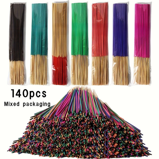 140pcs Scented Incense Sticks Set – Cherry, Ocean, Sandalwood Aromas