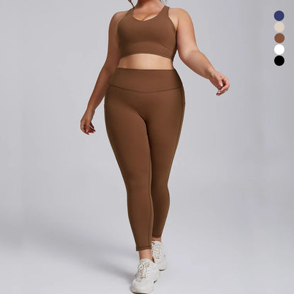 Yoga Set Women Plus Size Workout Oufit Women Sports Bra Gym Leggings Super Stretch Fitness Suit 3XL Women Activewear