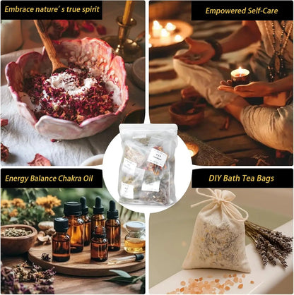 32pcs Dried Herbs for Witchcraft, Witchcraft Supplies Kit for Wiccan Rituals, Witch Herbs Set