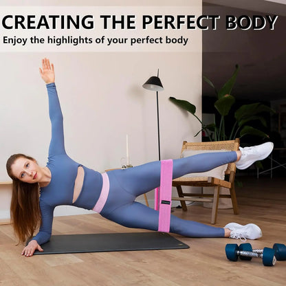3-Level Fabric Resistance Bands Set for Workout, Yoga, Strength Training - Light to Heavy Tension