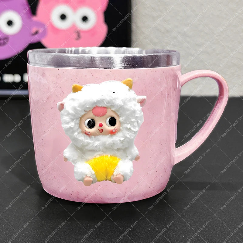 Girl Cute Stainless Steel Water Bottle Anime Baby Three Portable Milk Tea Juice Cup Kids Cartoon Cold Drink Container Mug Gifts