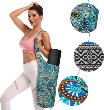 Large Yoga Mat Bag for Women with Adjustable Strap and Multiple Pockets, Fits Most Workout Gear