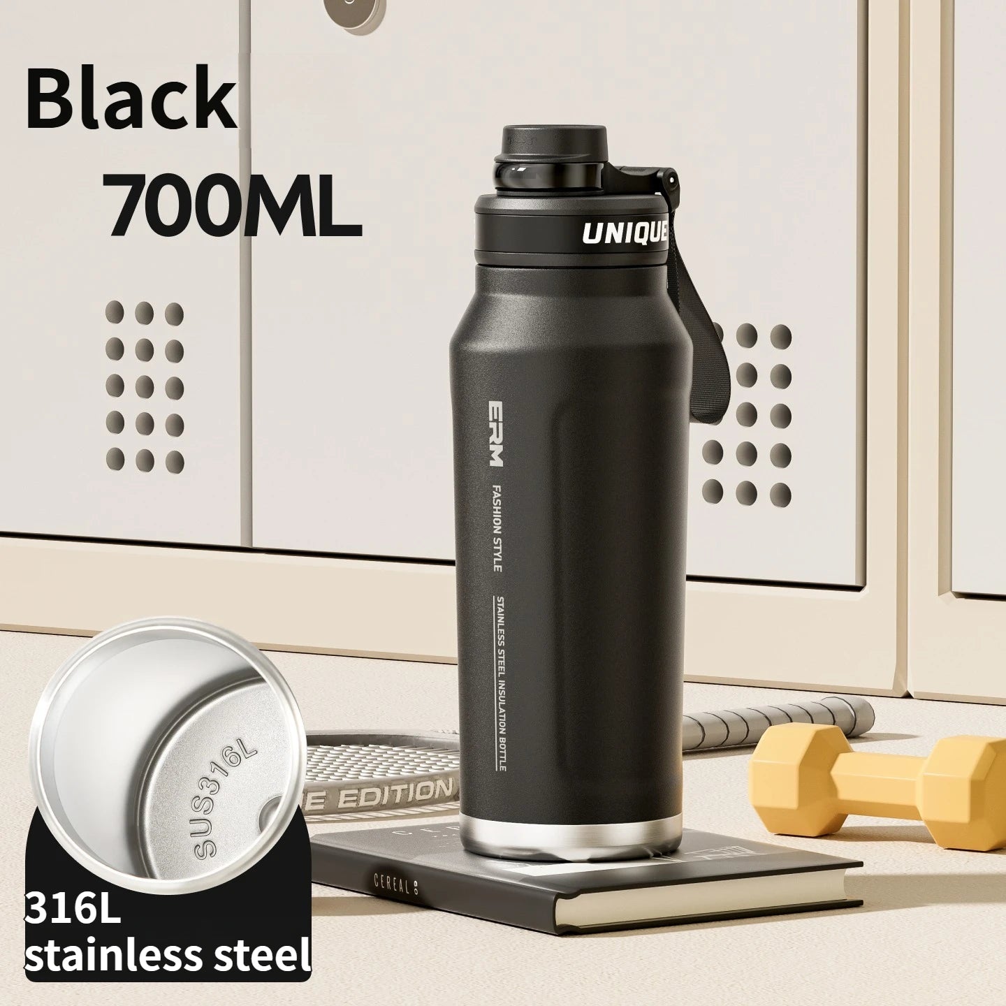 Waterbottle Stainless Steel Tumble Large Capacity Insulated Flasks Cycling Sports Portable Water Bottle for Men