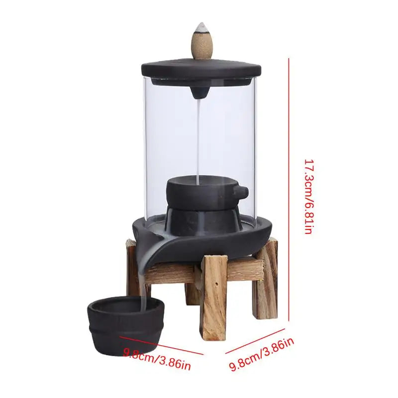 Handmade Ceramic Incense Burner Smoke Waterfall Backflow Incense Burner Living Room Incense Holder Feng Shui Decoration