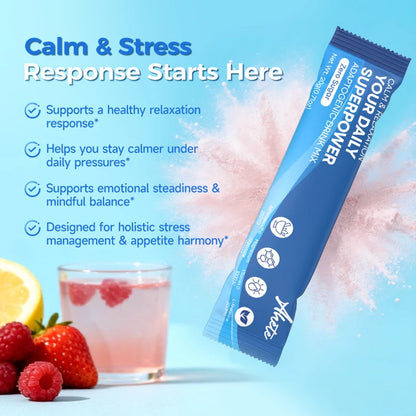 AHETE Adaptogenic Calm Drink Mix, Relaxation, Sleep Support & Mood Balance with Ashwagandha, Magnesium, L-Theanine & Vitamin D