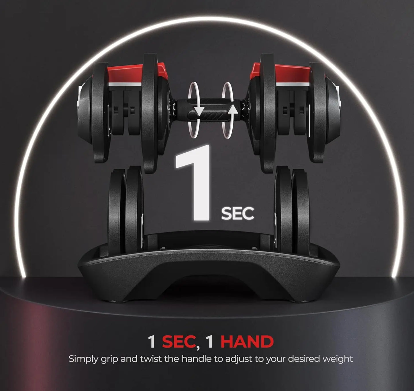 Adjustable Dumbbell Set 28-90LBS with Anti-Slip Handle & Tray for Home Gym Strength Training Equipment