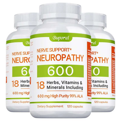 Neuropathy Support Supplement 600mg - Supports The Nervous System, Relieves Stress, Promotes Brain Function, and Boosts Energy